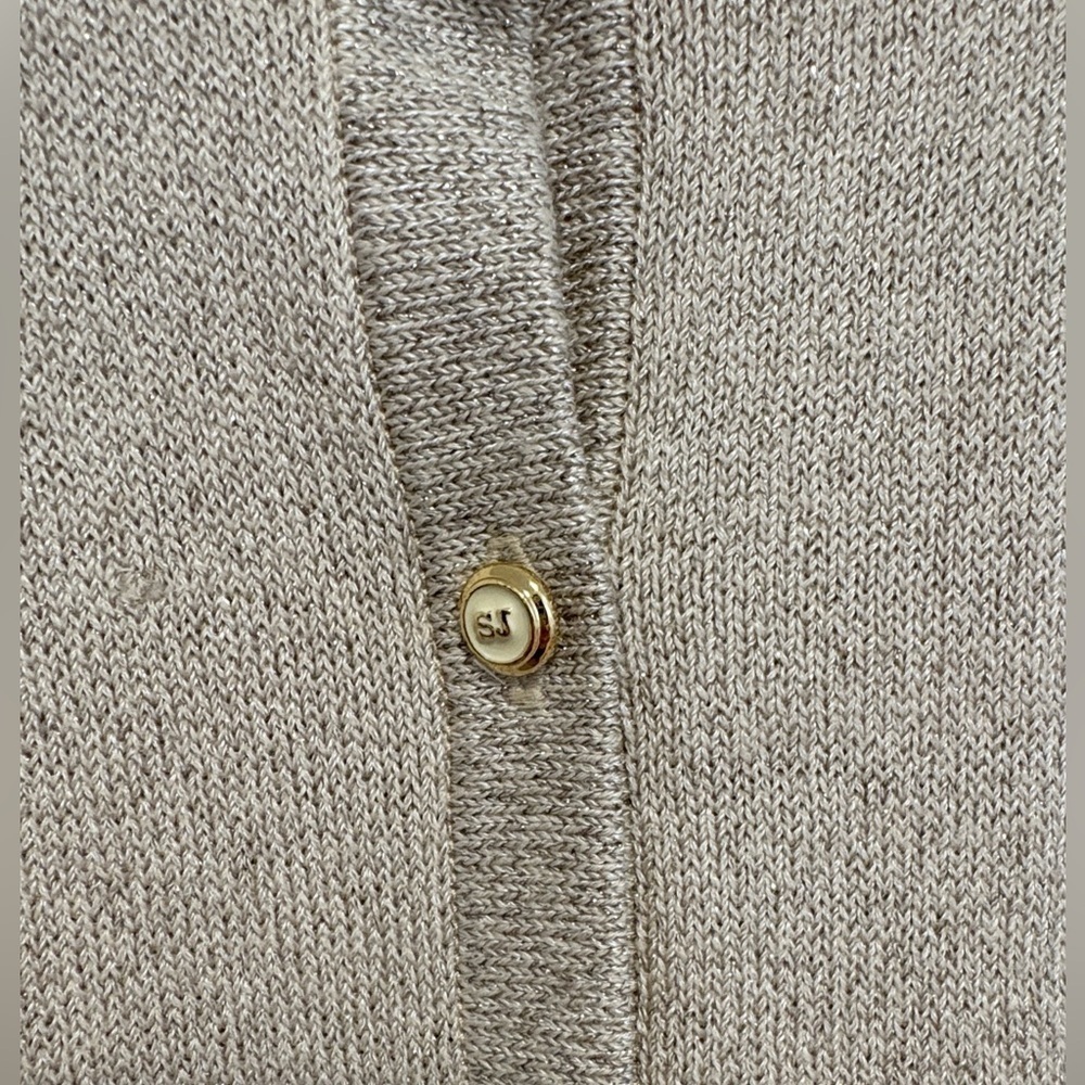 St. John collection cardigan with gold threading , sz : small - Picture 4 of 9